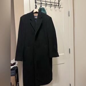 Brooks Brothers Black Wool-Cashmere Coat | Size L/42R | Excellent Condition